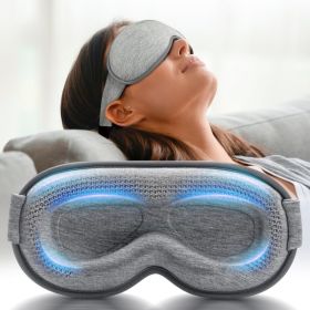3D Blackout Weighted Eye Mask For Sleep, Airplane Travel Essential Long Flights, Road Trips, Gentle Weighted Comfort, Deep Cups, Lash Friendly (Option: GREY)